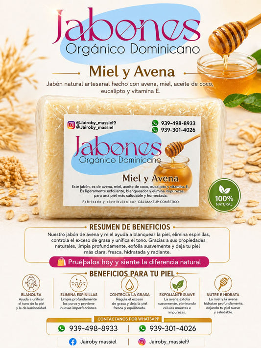 Jabón Natural de Miel y Avena
